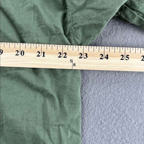 Olive Green Cotton Peasant Blouse Boho Cottagecore Top Women’s Large Minimalist - Picture 5 of 12